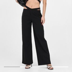 CALVIN KLEIN Jeans Cut Out Utility Pants, Black, NWT, Size L,